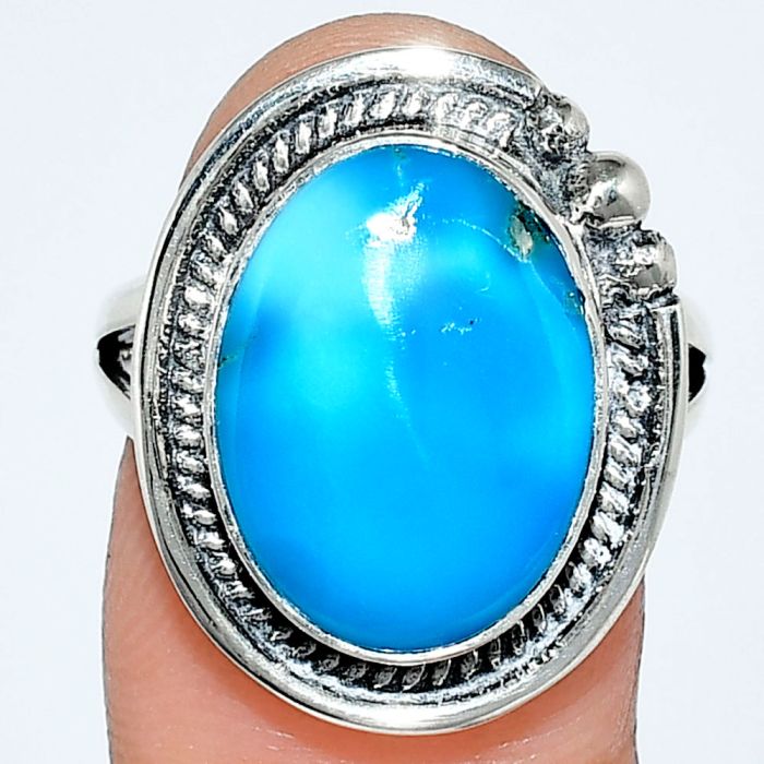 Sleeping Beauty Turquoise Ring size-8 EXR01349 R-1148, 12x16 mm