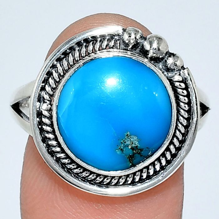 Sleeping Beauty Turquoise Ring size-9.5 EXR01351 R-1148, 12x12 mm