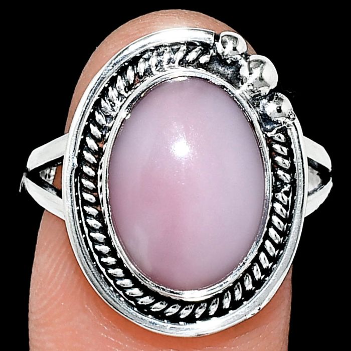 Pink Opal Ring size-9 EXR01376 R-1148, 10x14 mm