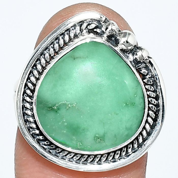 Utah Variscite Ring size-8 EXR01407 R-1148, 14x14 mm