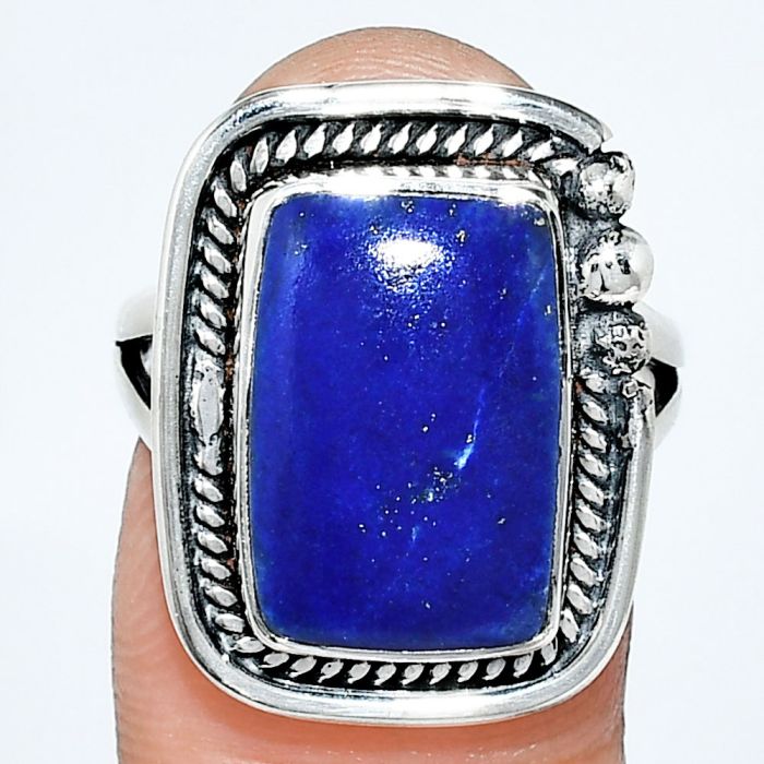 Lapis Lazuli Ring size-7 EXR01410 R-1148, 10x15 mm