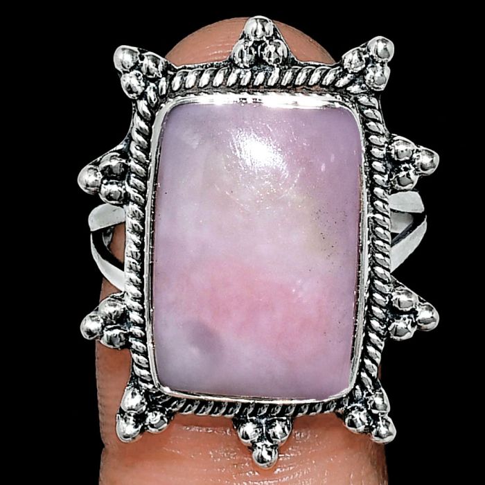 Pink Opal Ring size-9 EXR01441 R-1234, 12x17 mm