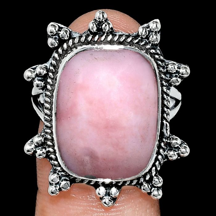 Pink Opal Ring size-10 EXR01443 R-1234, 14x18 mm