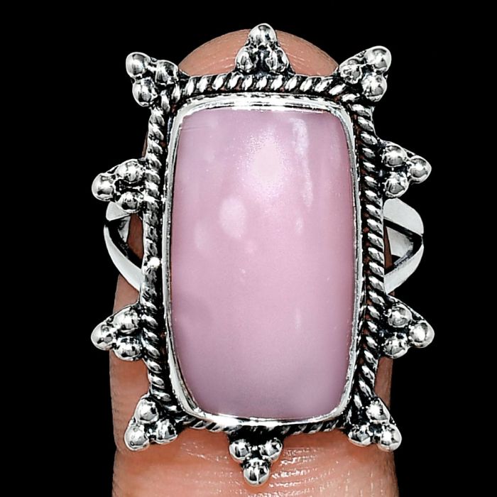 Pink Opal Ring size-8 EXR01444 R-1234, 11x19 mm