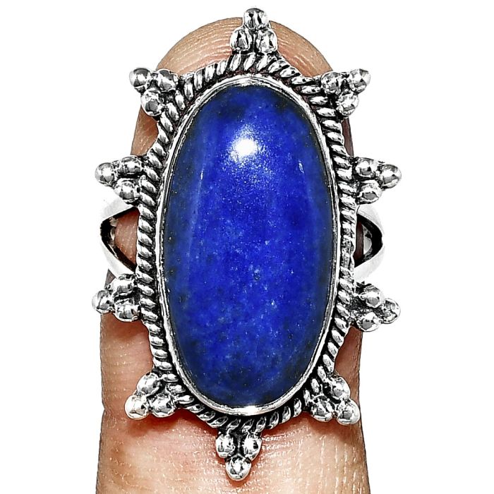 Lapis Lazuli Ring size-7 EXR01467 R-1234, 11x21 mm