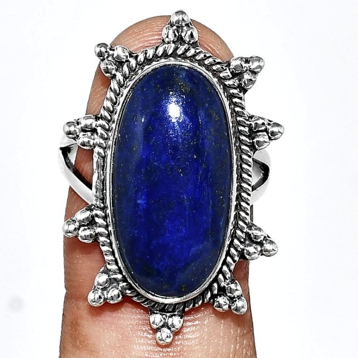 Lapis Lazuli Ring size-8 EXR01470 R-1234, 11x21 mm