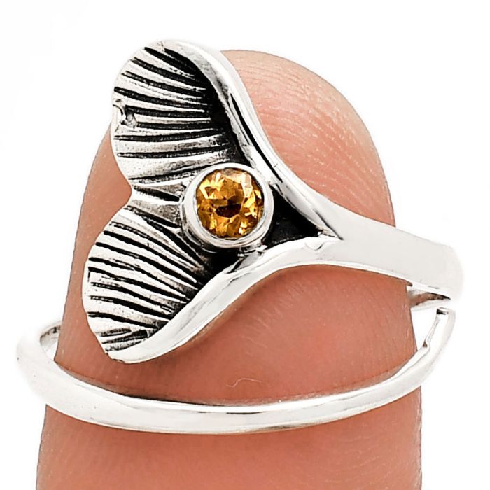 Mermaid Tail Charm - Citrine Ring size-8 EXR01479 R-1070, 3x3 mm