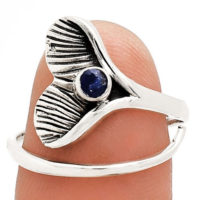 Mermaid Tail Charm - Blue Sapphire Glassfield Ring size-8 EXR01514 R-1070, 3x3 mm