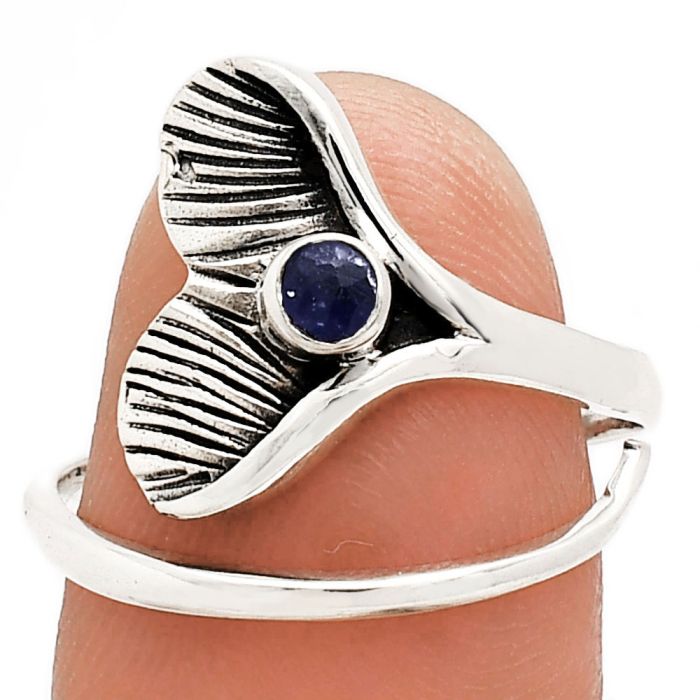 Mermaid Tail Charm - Blue Sapphire Glassfield Ring size-8.5 EXR01517 R-1070, 3x3 mm