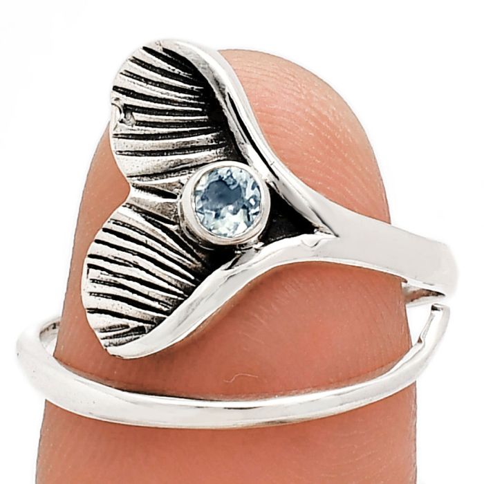 Mermaid Tail Charm - Sky Blue Topaz Ring size-7 EXR01568 R-1070, 3x3 mm