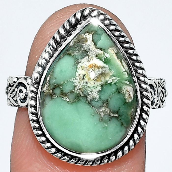 Utah Variscite Ring size-8 EXR01647 R-1067, 12x16 mm