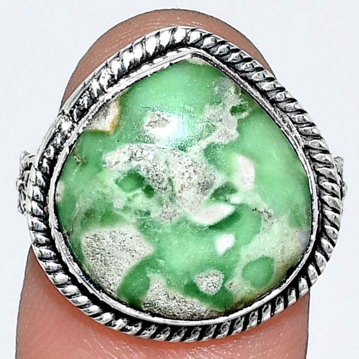 Utah Variscite Ring size-7 EXR01648 R-1067, 15x15 mm