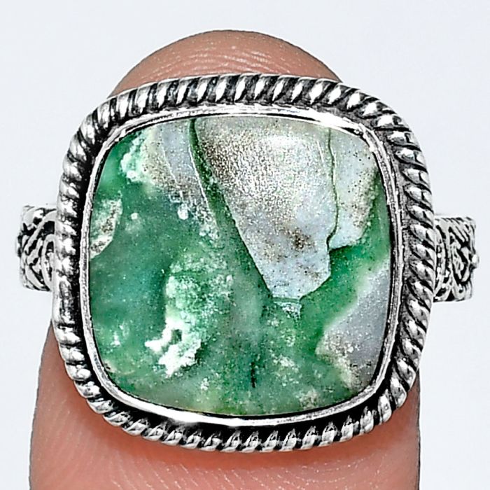 Utah Variscite Ring size-8 EXR01650 R-1067, 13x13 mm