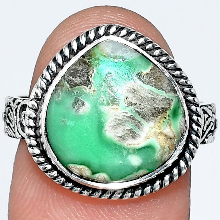 Utah Variscite Ring size-8 EXR01651 R-1067, 13x13 mm