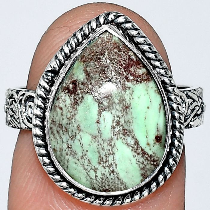 Utah Variscite Ring size-7 EXR01652 R-1067, 11x15 mm