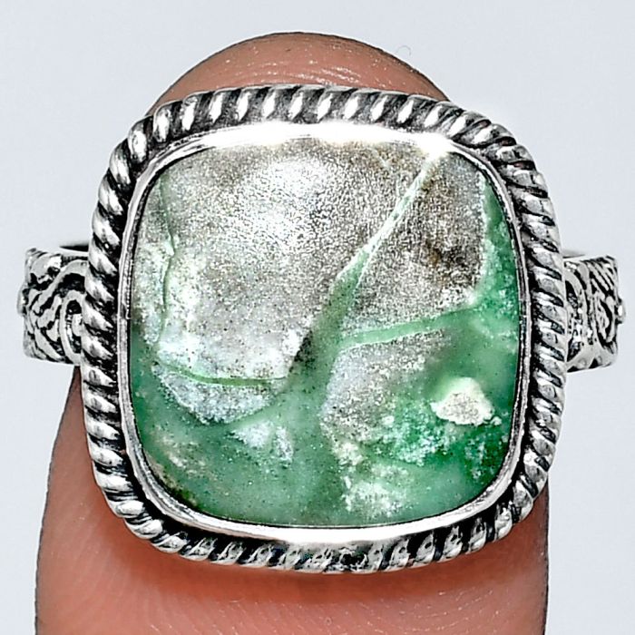 Utah Variscite Ring size-8 EXR01653 R-1067, 13x13 mm