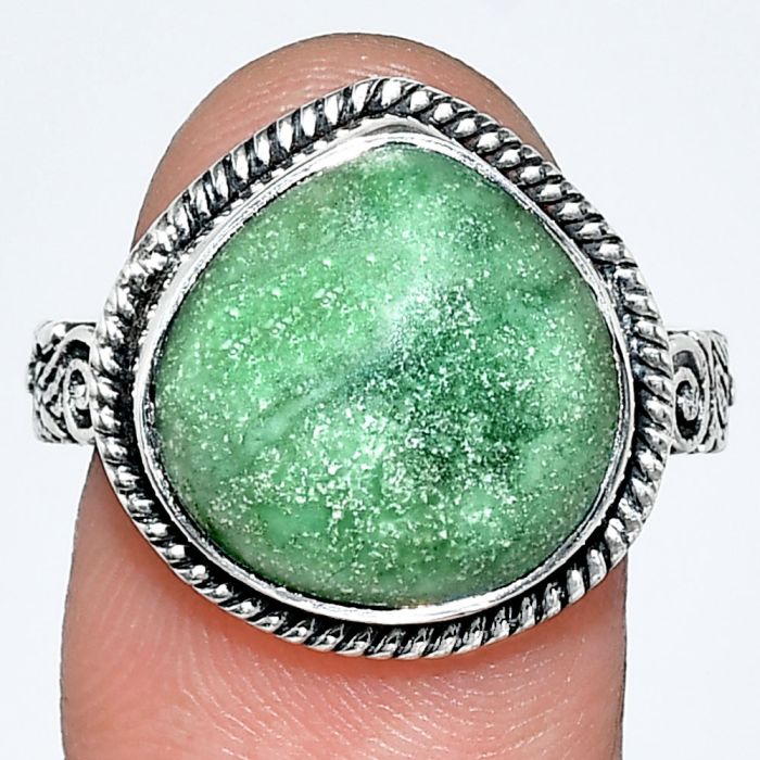 Utah Variscite Ring size-9 EXR01655 R-1067, 14x14 mm