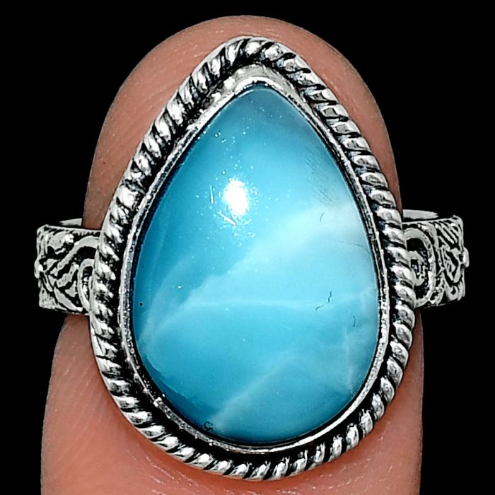 Larimar (Dominican Republic) Ring size-7 EXR01672 R-1067, 11x16 mm