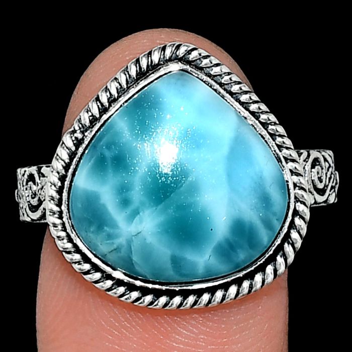 Larimar (Dominican Republic) Ring size-10 EXR01677 R-1067, 15x15 mm