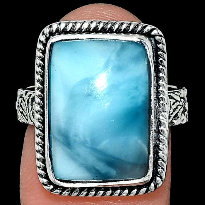 Larimar (Dominican Republic) Ring size-7 EXR01682 R-1067, 11x16 mm