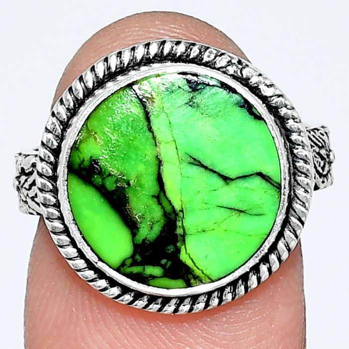 Green Matrix Turquoise Ring size-7 EXR01688 R-1067, 13x13 mm