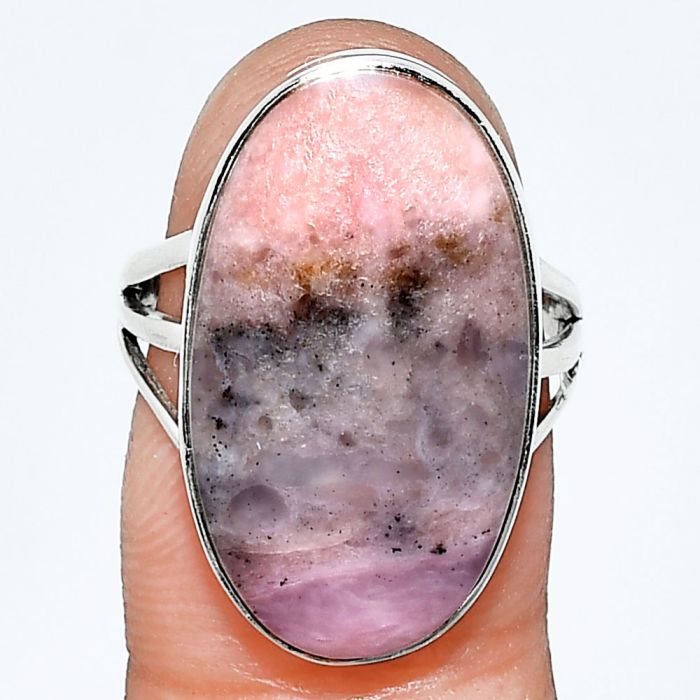 Rhodonite Ring size-7 EXR01740 R-1003, 13x23 mm