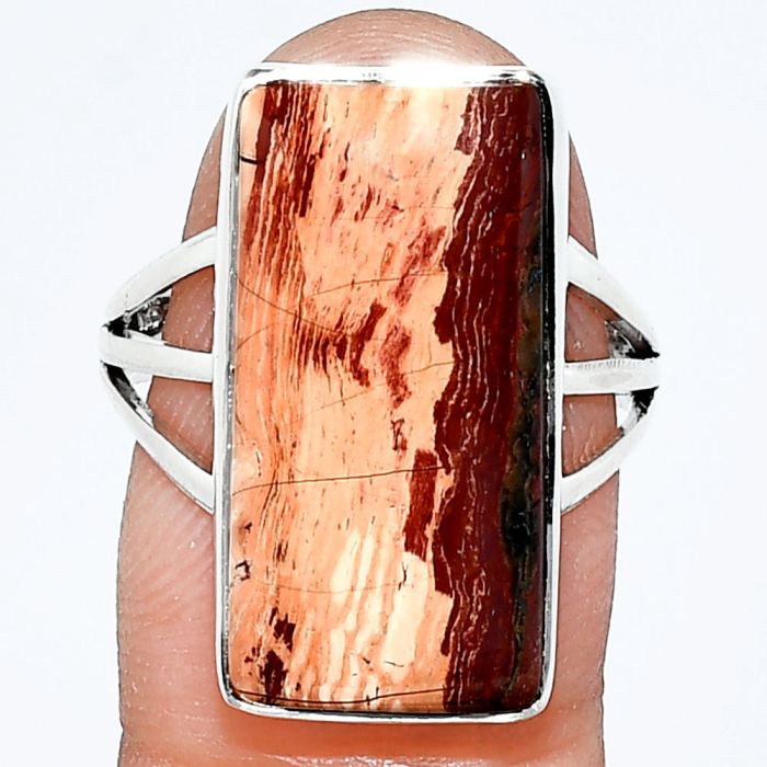 Snake Skin Jasper Ring size-8 EXR01751 R-1003, 11x22 mm