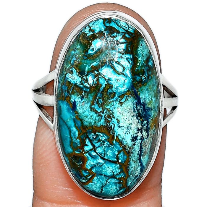 Shattuckite Ring size-8 EXR01847 R-1003, 13x23 mm