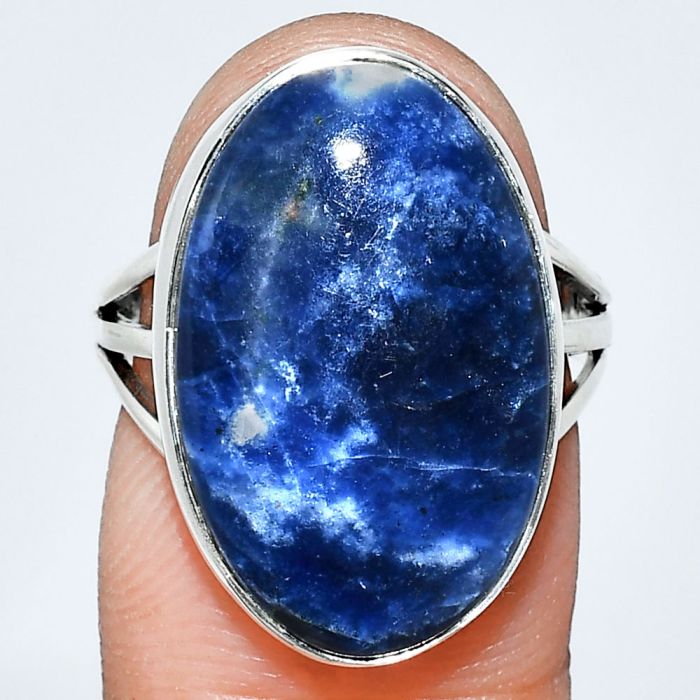 Sodalite Ring size-7 EXR01852 R-1003, 13x21 mm