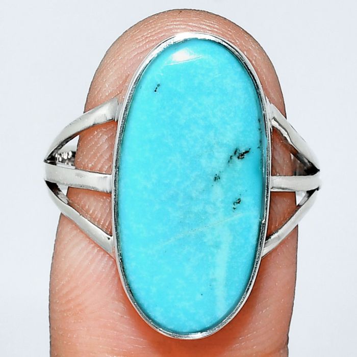 Natural Rare Turquoise Nevada Aztec Mt Ring size-8 EXR01855 R-1003, 10x20 mm