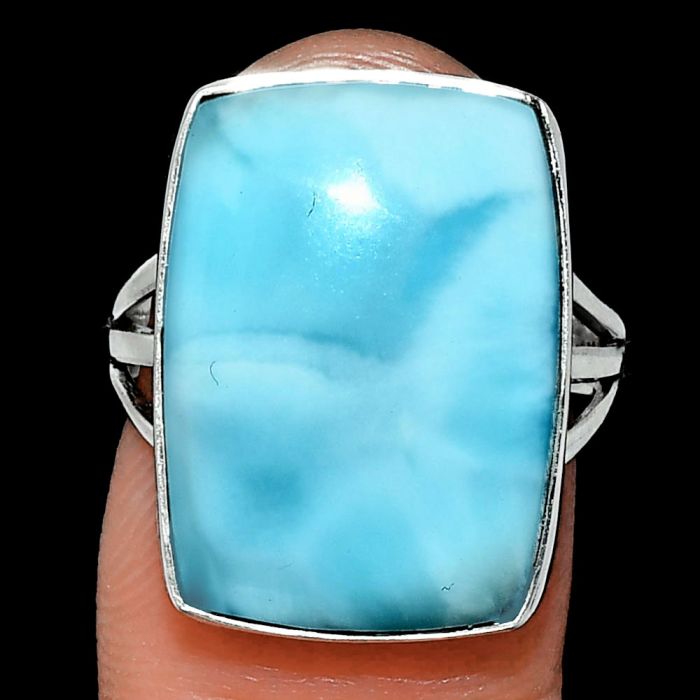 Larimar (Dominican Republic) Ring size-7 EXR01873 R-1003, 14x20 mm