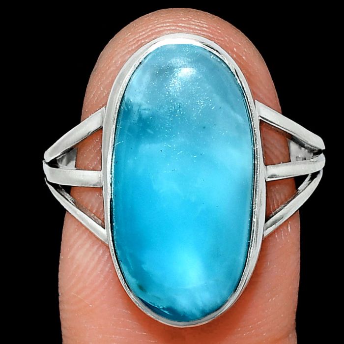 Larimar (Dominican Republic) Ring size-9 EXR01875 R-1003, 10x19 mm