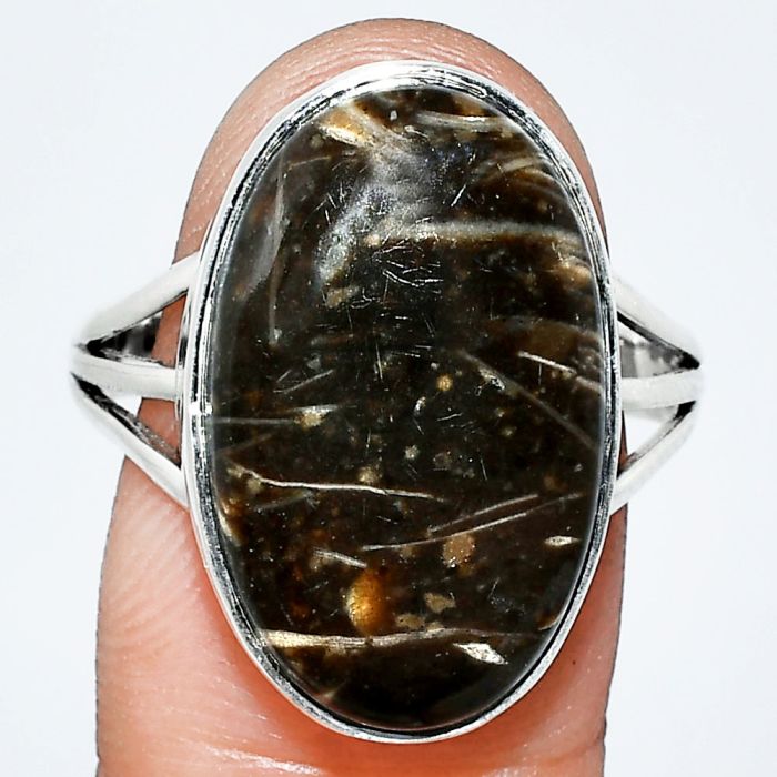 Bat Cave Jasper Ring size-10 EXR01885 R-1003, 13x21 mm