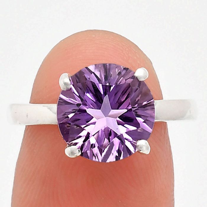 African Amethyst Ring size-7.5 EXR01909 R-1019, 10x10 mm