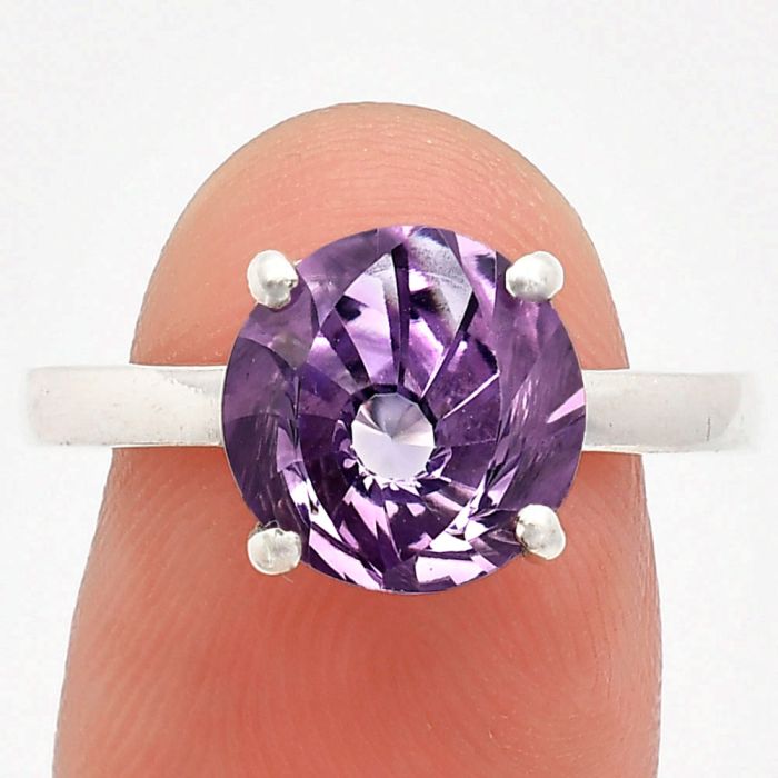 African Amethyst Ring size-10 EXR01910 R-1019, 10x10 mm