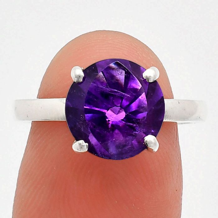 African Amethyst Ring size-8 EXR01912 R-1019, 10x10 mm