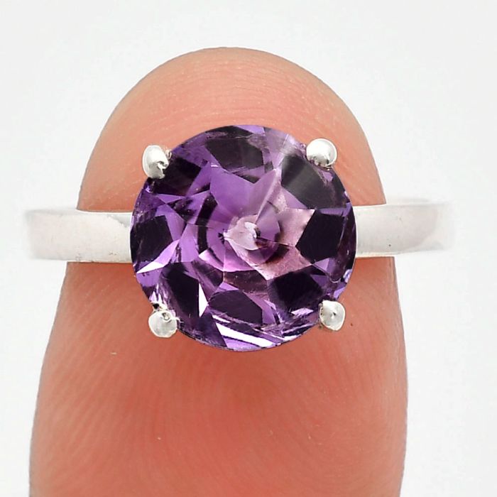 African Amethyst Ring size-8 EXR01913 R-1019, 10x10 mm