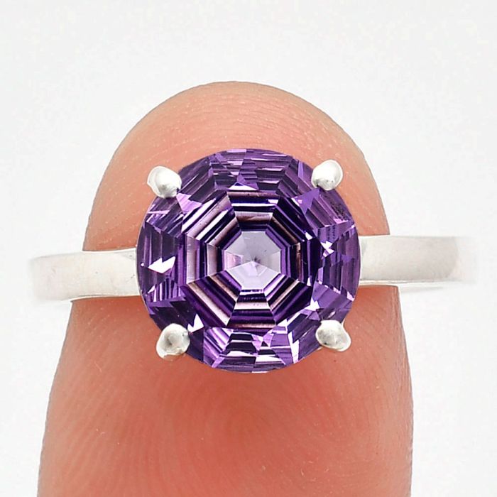 African Amethyst Ring size-9 EXR01915 R-1019, 10x10 mm