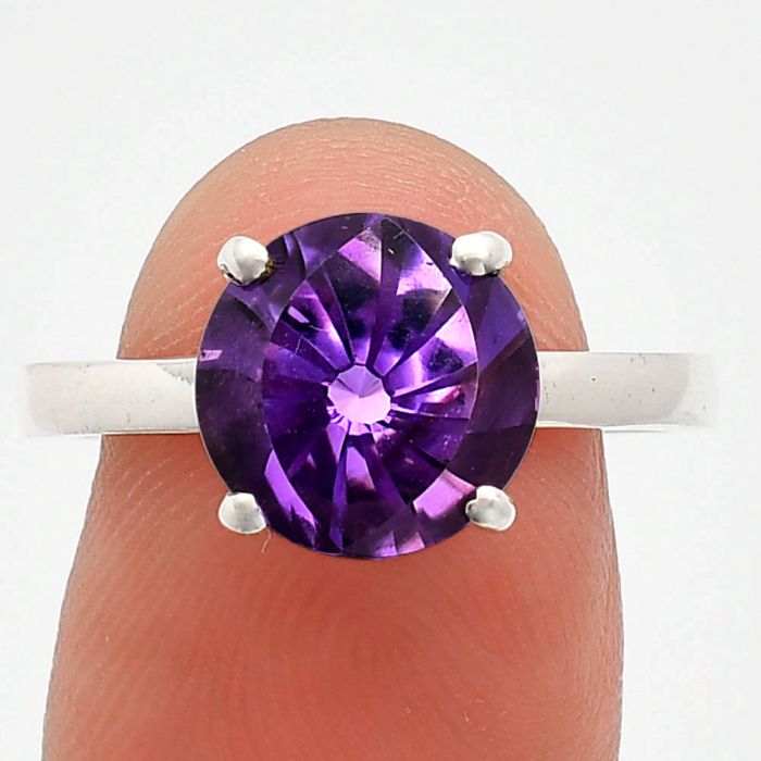 African Amethyst Ring size-9 EXR01917 R-1019, 10x10 mm