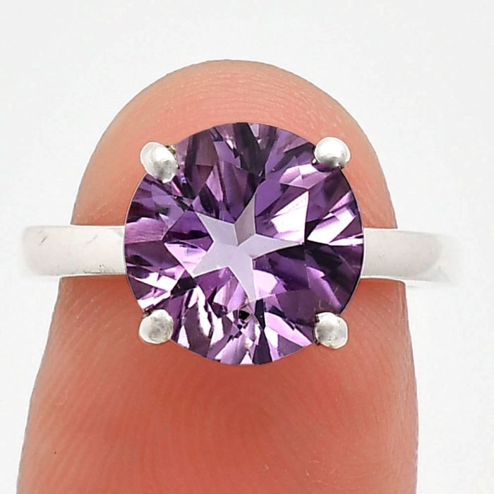 African Amethyst Ring size-7 EXR01920 R-1019, 10x10 mm