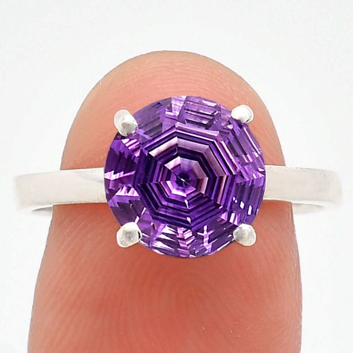 African Amethyst Ring size-9 EXR01931 R-1019, 10x10 mm