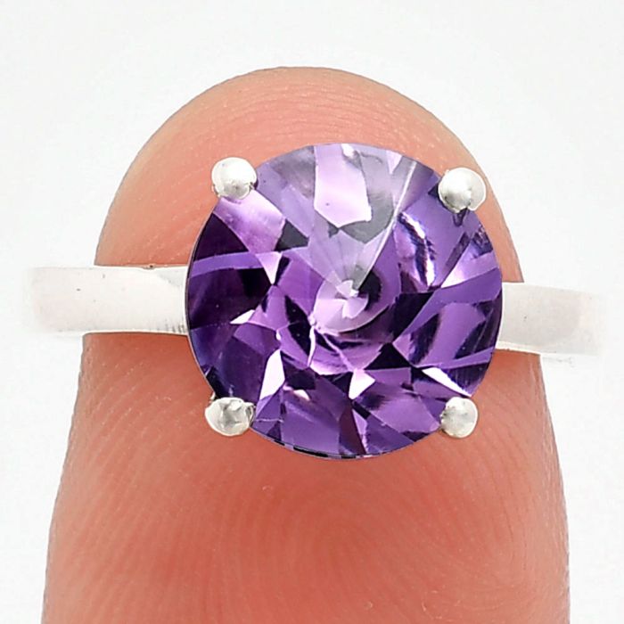 African Amethyst Ring size-7 EXR01933 R-1019, 10x10 mm