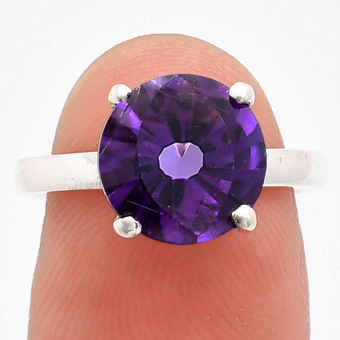 African Amethyst Ring size-7 EXR01937 R-1019, 10x10 mm