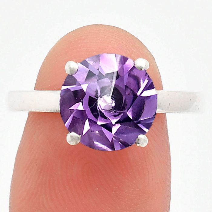 African Amethyst Ring size-9.5 EXR01939 R-1019, 10x10 mm