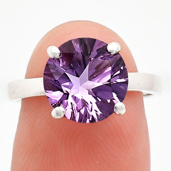 African Amethyst Ring size-7 EXR01941 R-1019, 10x10 mm