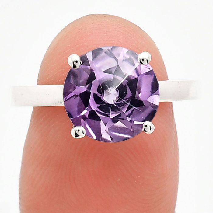 African Amethyst Ring size-9 EXR01945 R-1019, 10x10 mm