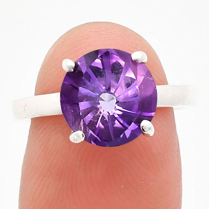 African Amethyst Ring size-8 EXR01946 R-1019, 10x10 mm