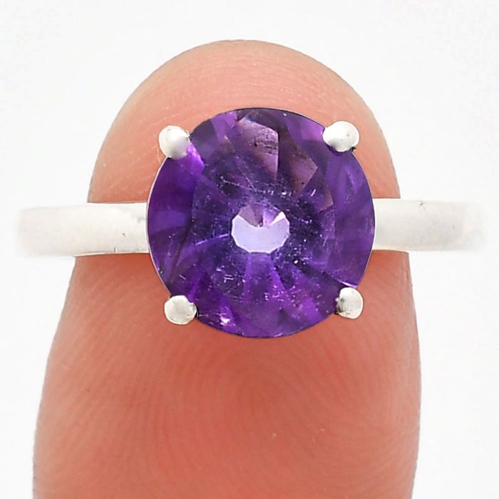 African Amethyst Ring size-9.5 EXR01947 R-1019, 10x10 mm