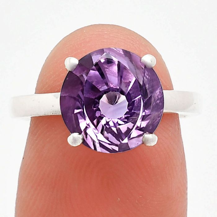 African Amethyst Ring size-7 EXR01949 R-1019, 10x10 mm