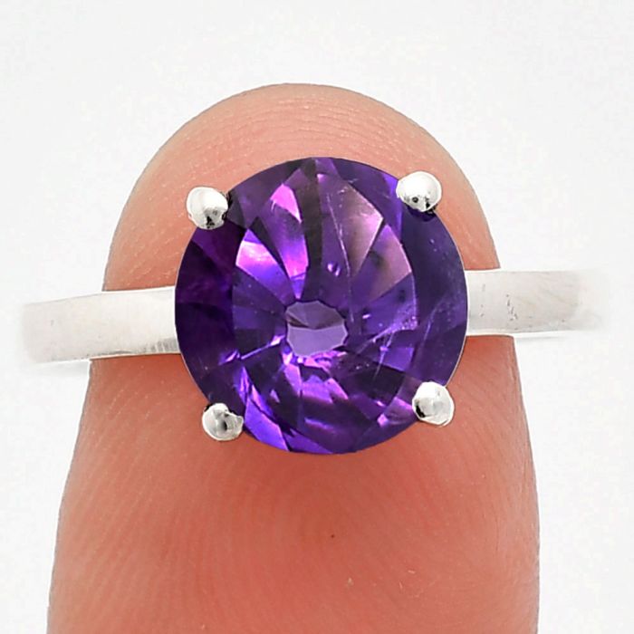 African Amethyst Ring size-9.5 EXR01950 R-1019, 10x10 mm